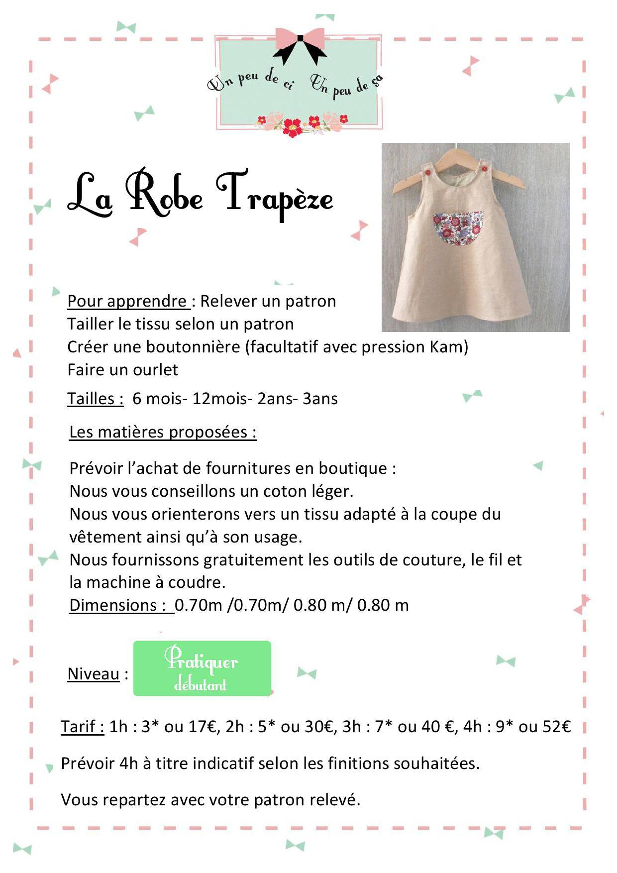 atelier couture robe trapèze